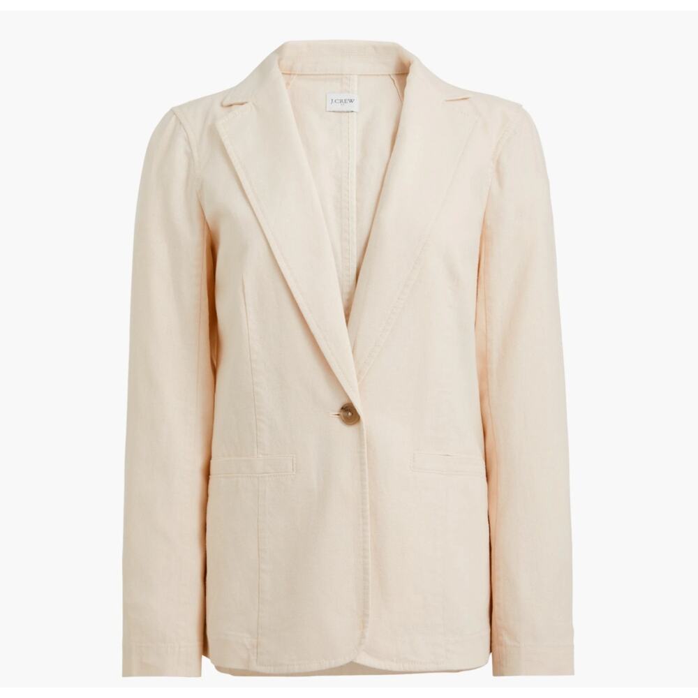 J. CREW | Relaxed Oversized Linen Blend Blazer Beige Ivory Cream Oat | Size 20